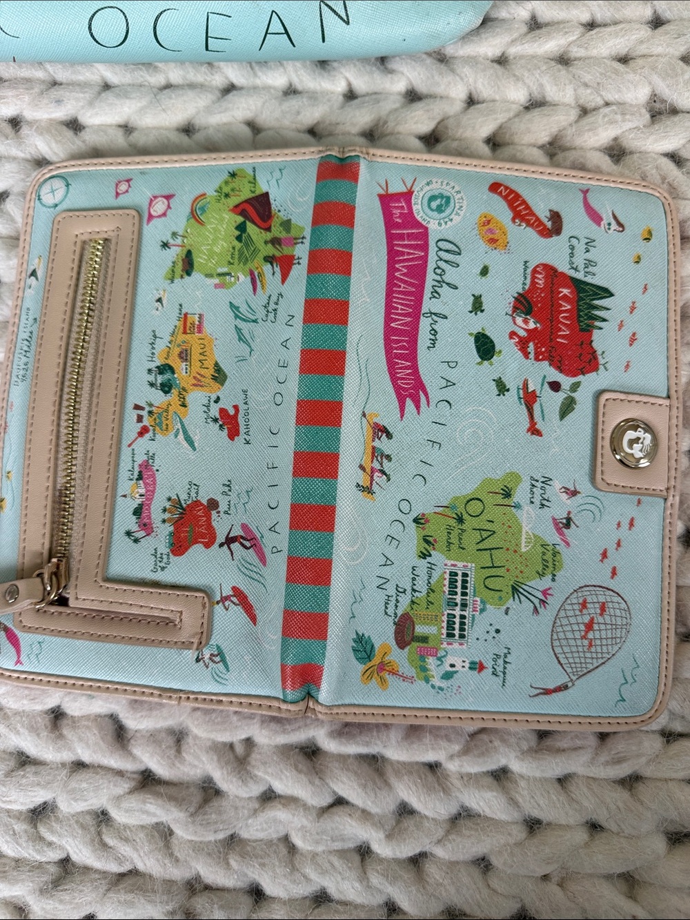 Spartina 449 Hawaii Large Tote & Matching Wallet Set Coastal Beach Bag - Picture 5 of 13